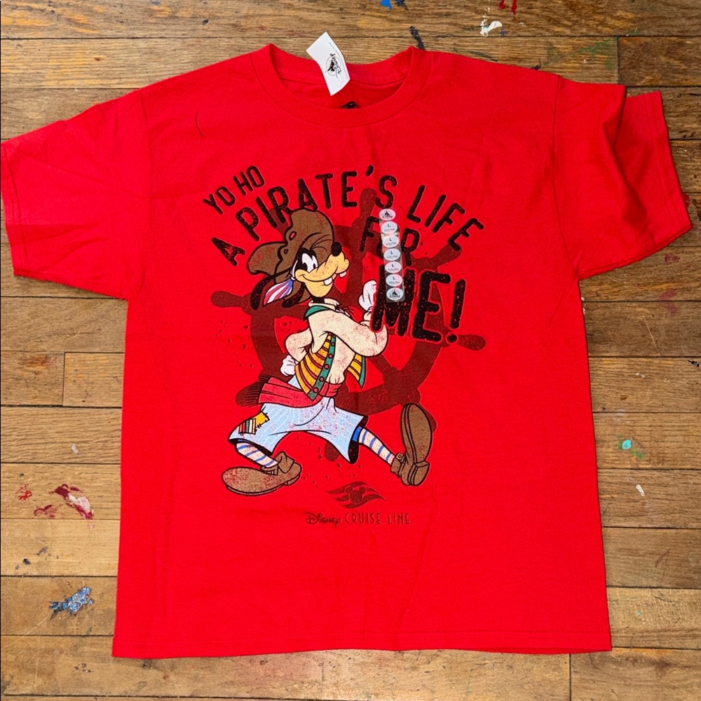 Disney Red Pirate Goofy Graphic Tee